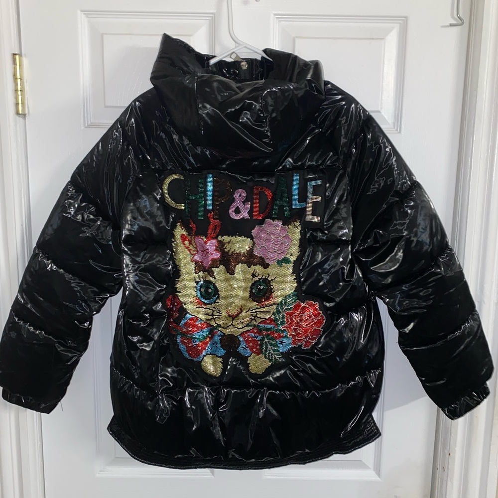 Black Bedazzled Puffer Jacket